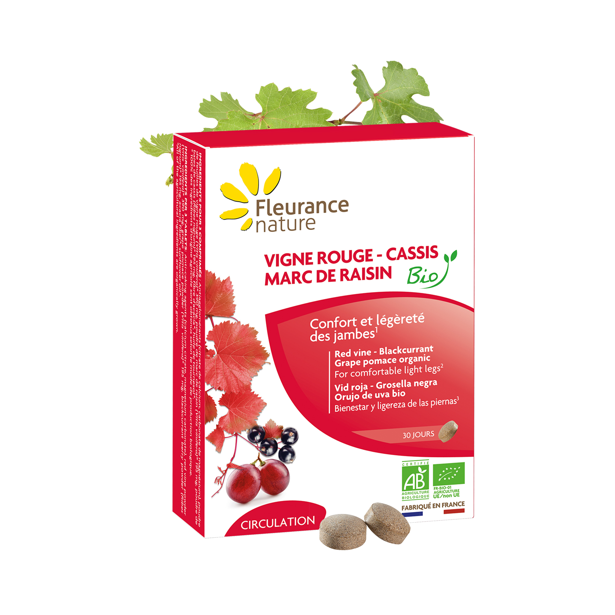 Vigne Rouge - Cassis - Marc de raisin complément alimentaire bio